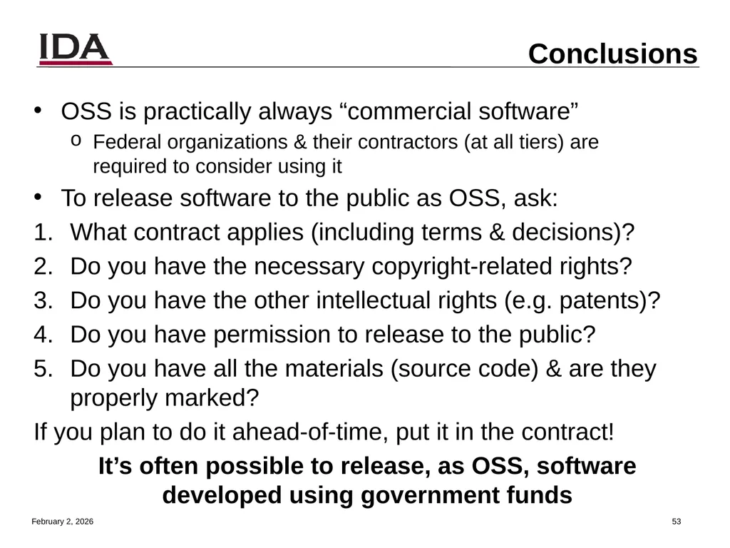 How to Open Source Dr. David A. Wheeler dwheeler @ - slide 53 of 82