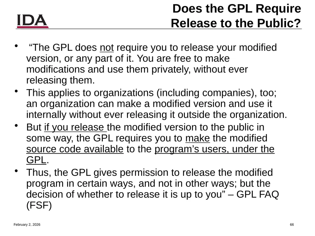 How to Open Source Dr. David A. Wheeler dwheeler @ - slide 66 of 82