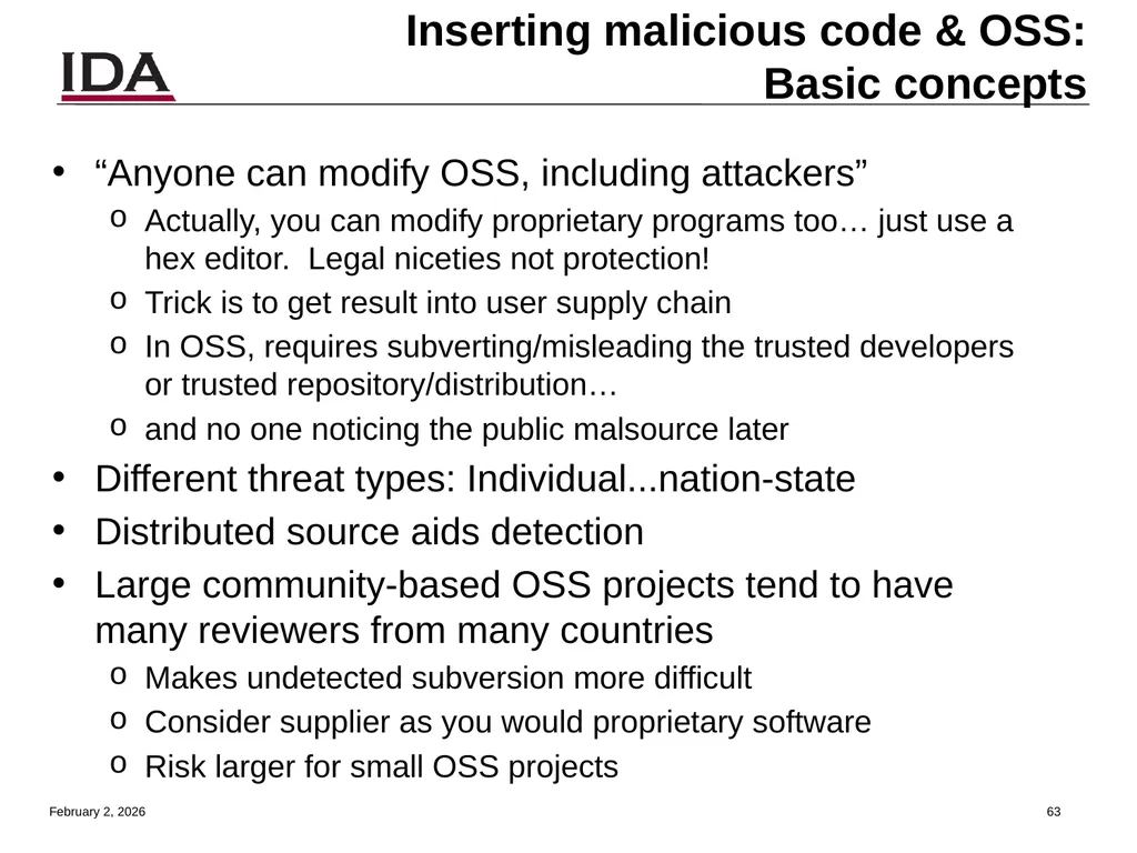 How to Open Source Dr. David A. Wheeler dwheeler @ - slide 63 of 82