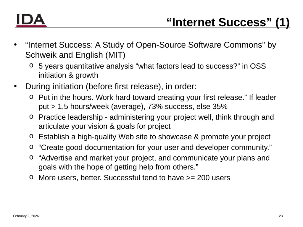 How to Open Source Dr. David A. Wheeler dwheeler @ - slide 23 of 82