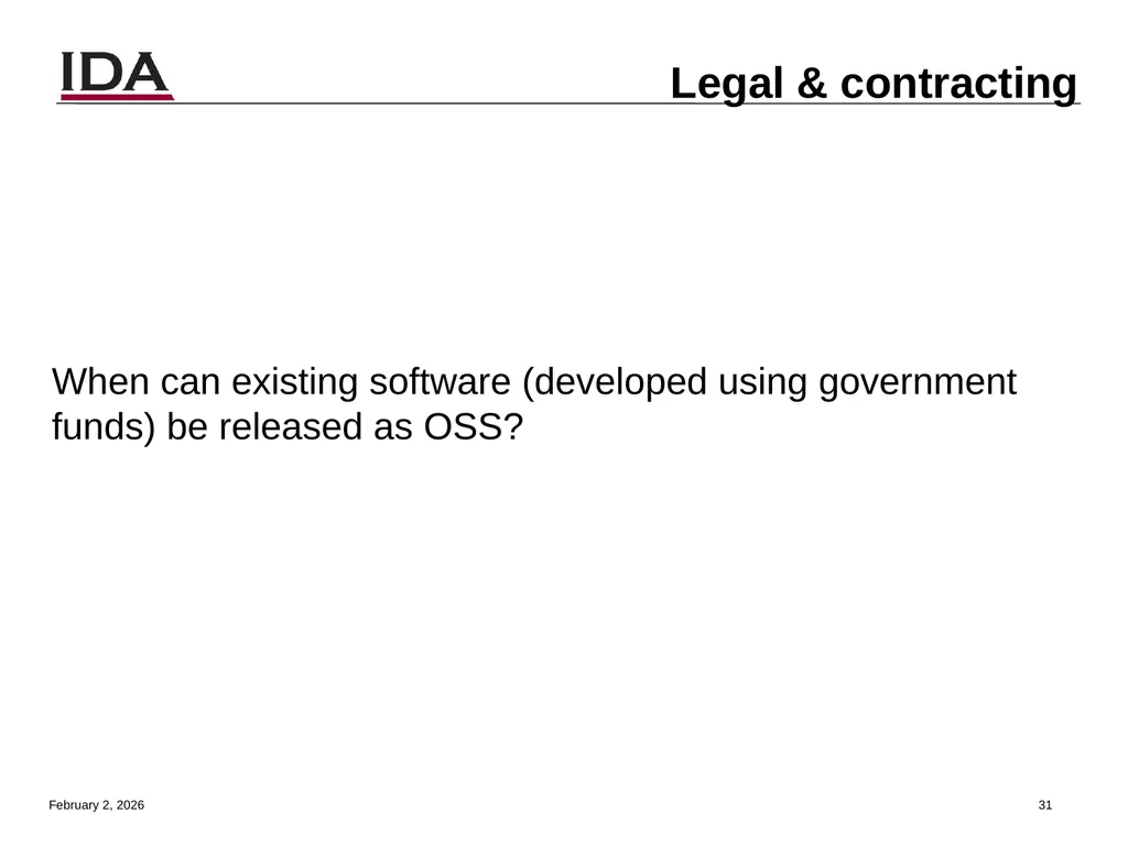 How to Open Source Dr. David A. Wheeler dwheeler @ - slide 31 of 82