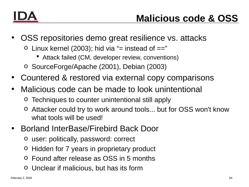 How to Open Source Dr. David A. Wheeler dwheeler @ - slide 64 of 82