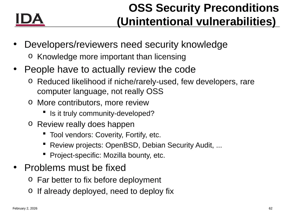 How to Open Source Dr. David A. Wheeler dwheeler @ - slide 62 of 82