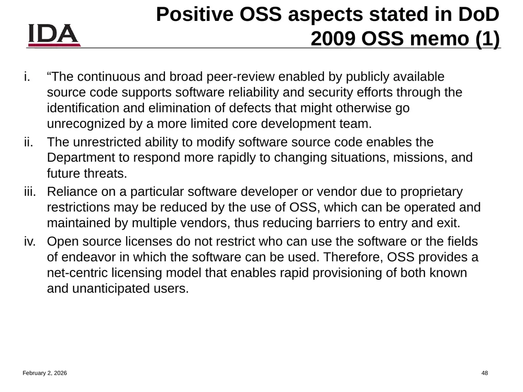 How to Open Source Dr. David A. Wheeler dwheeler @ - slide 48 of 82