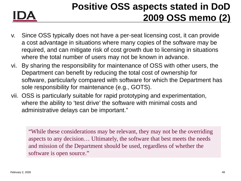 How to Open Source Dr. David A. Wheeler dwheeler @ - slide 49 of 82