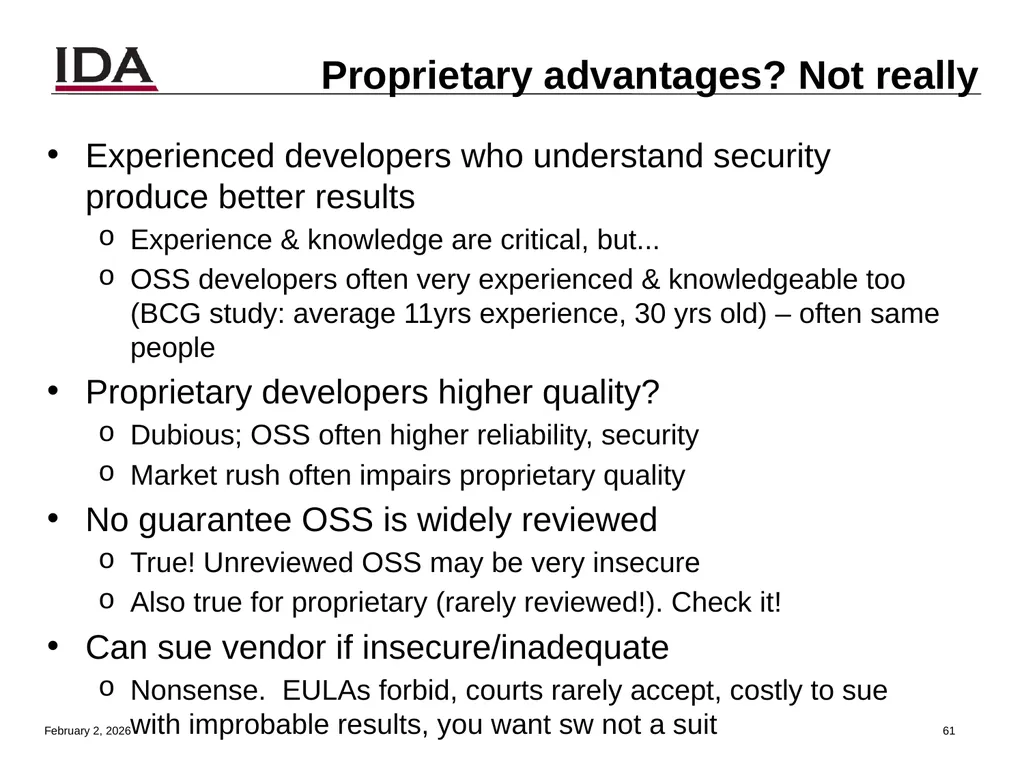 How to Open Source Dr. David A. Wheeler dwheeler @ - slide 61 of 82