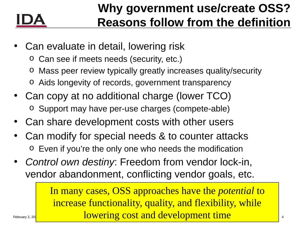 How to Open Source Dr. David A. Wheeler dwheeler @ - slide 4 of 82