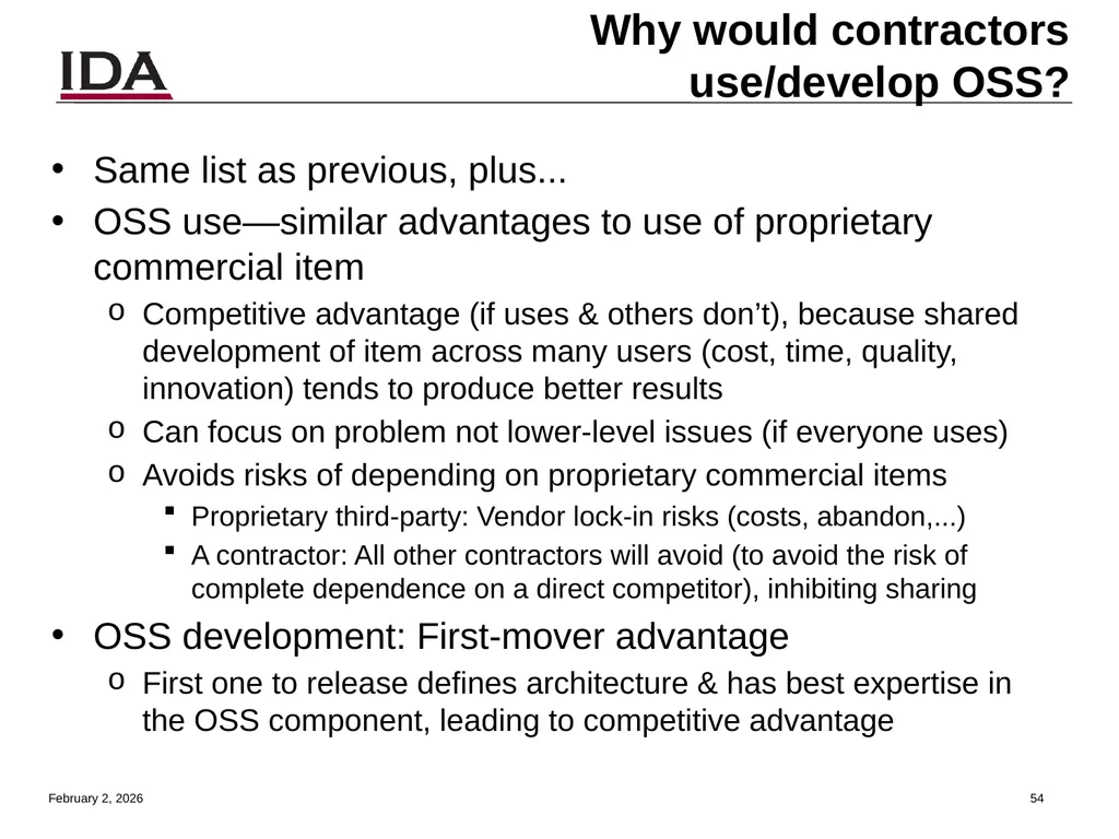 How to Open Source Dr. David A. Wheeler dwheeler @ - slide 54 of 82