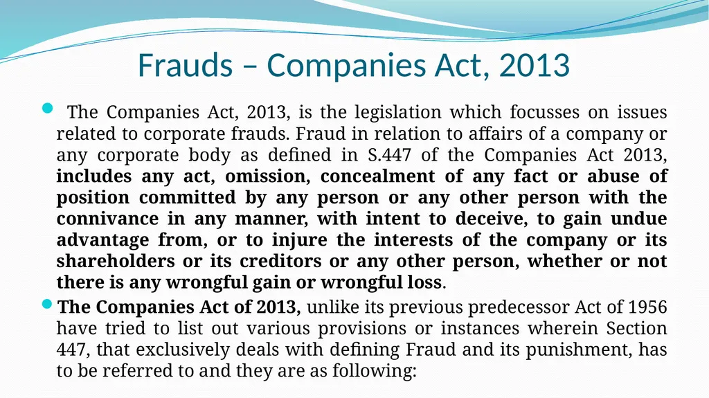 Introduction to Forensic Audit Applicable Laws & - slide 24 of 64