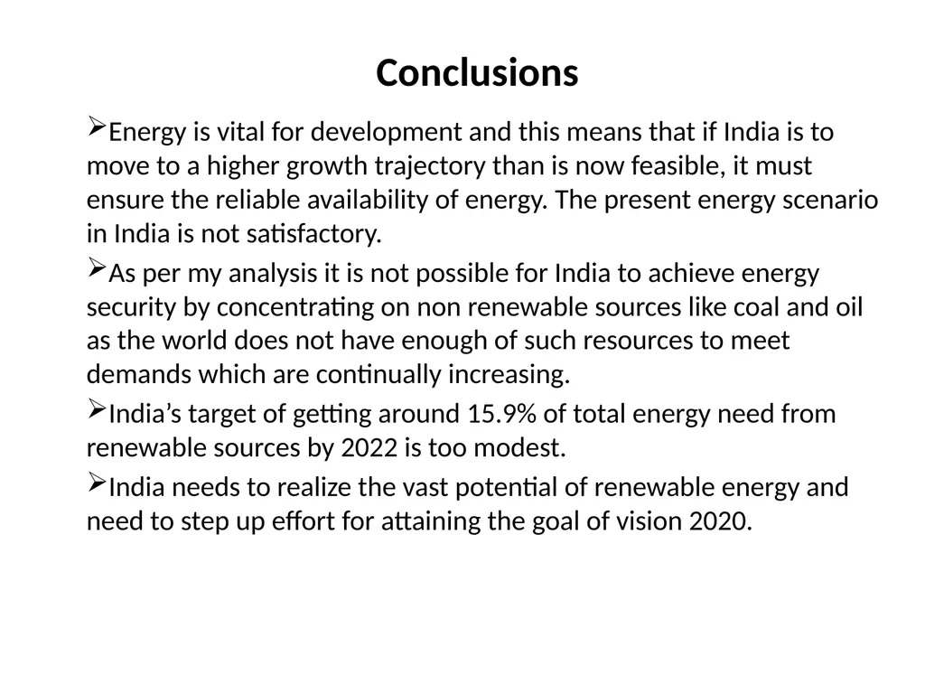 Energy Scenario in India CONTENT Introduction The - slide 16 of 17