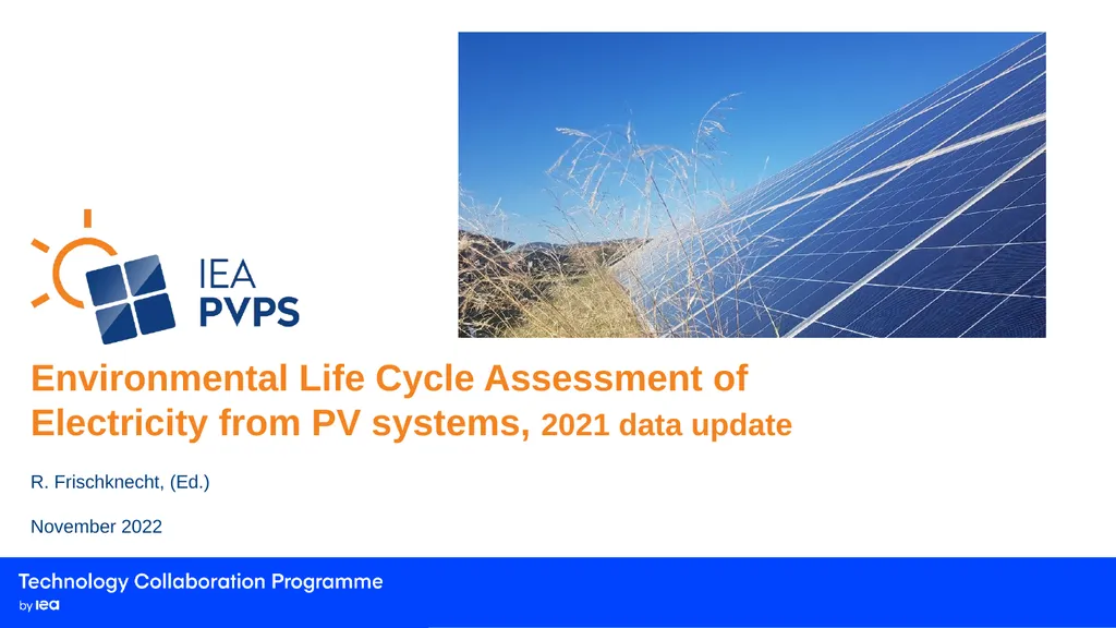 Environmental Life Cycle Assessment of Electricity - slide 1 of 22