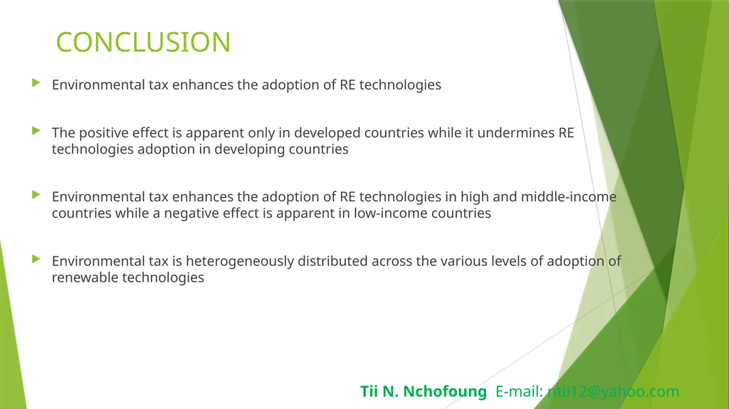 Green taxation and renewable energy technologies - slide 12 of 13