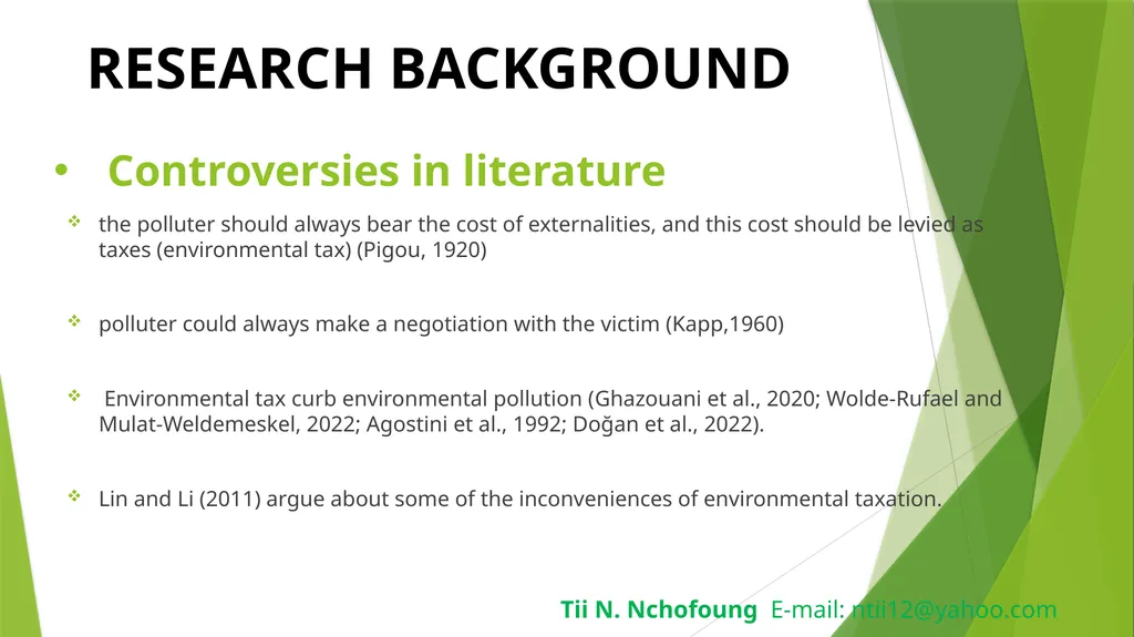 Green taxation and renewable energy technologies - slide 5 of 13