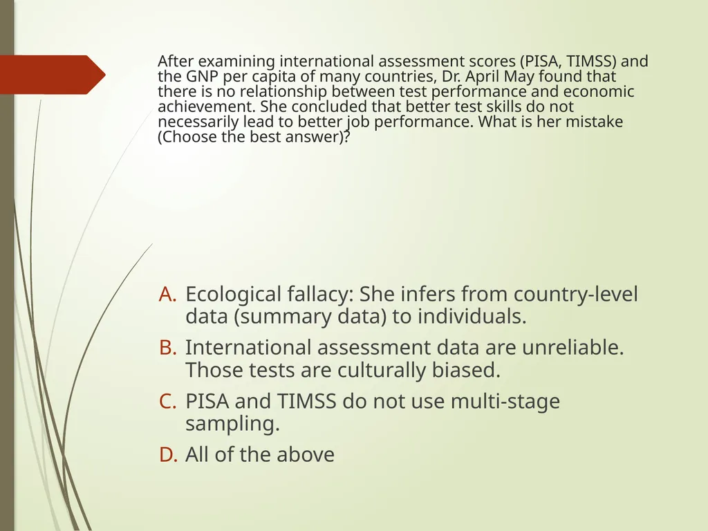 Quantitative design: Ungraded review questions - slide 5 of 13
