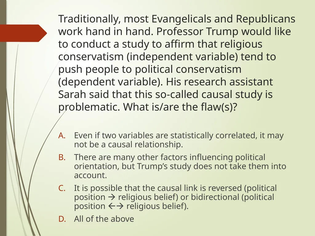 Quantitative design: Ungraded review questions - slide 4 of 13