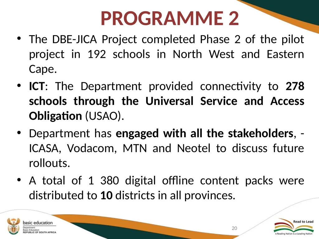 SECOND QUARTERLY REPORT ON THE PERFORMANCE OF THE - slide 20 of 89