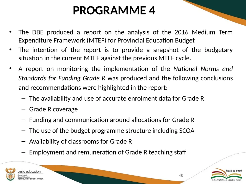 SECOND QUARTERLY REPORT ON THE PERFORMANCE OF THE - slide 48 of 89