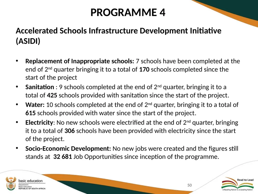 SECOND QUARTERLY REPORT ON THE PERFORMANCE OF THE - slide 50 of 89