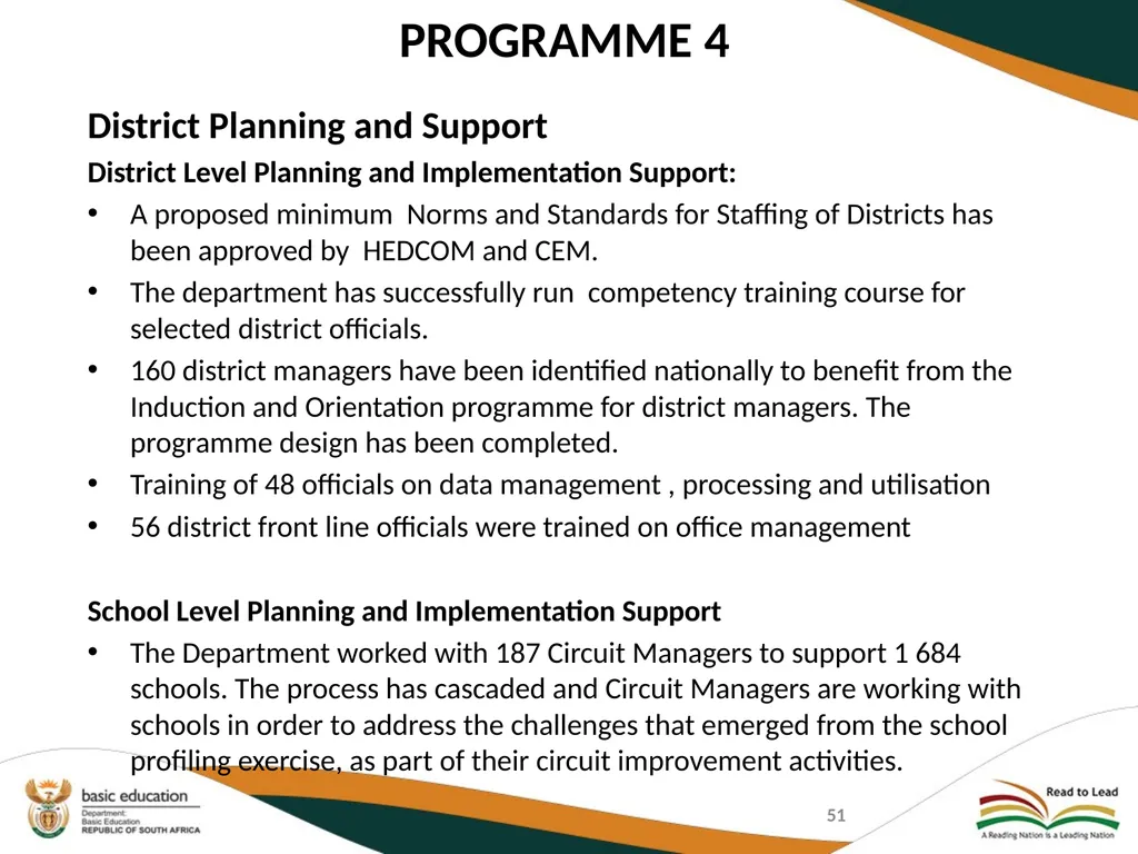 SECOND QUARTERLY REPORT ON THE PERFORMANCE OF THE - slide 51 of 89