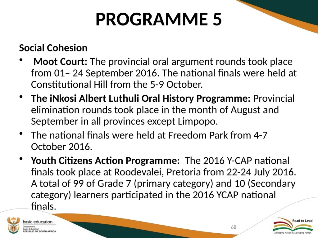 SECOND QUARTERLY REPORT ON THE PERFORMANCE OF THE - slide 68 of 89