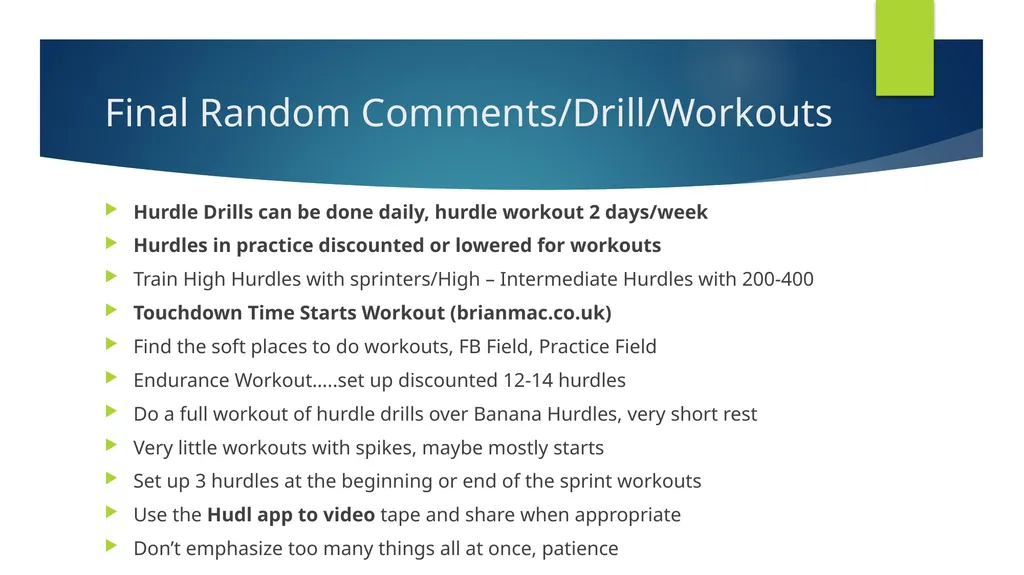 Hurdles: A Little About A Lot Paul Johnson - slide 16 of 16