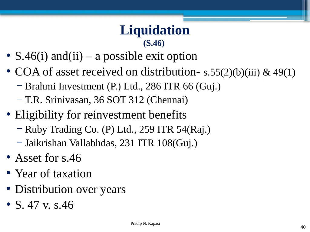Reconstruction and Restructuring (merger and - slide 40 of 54