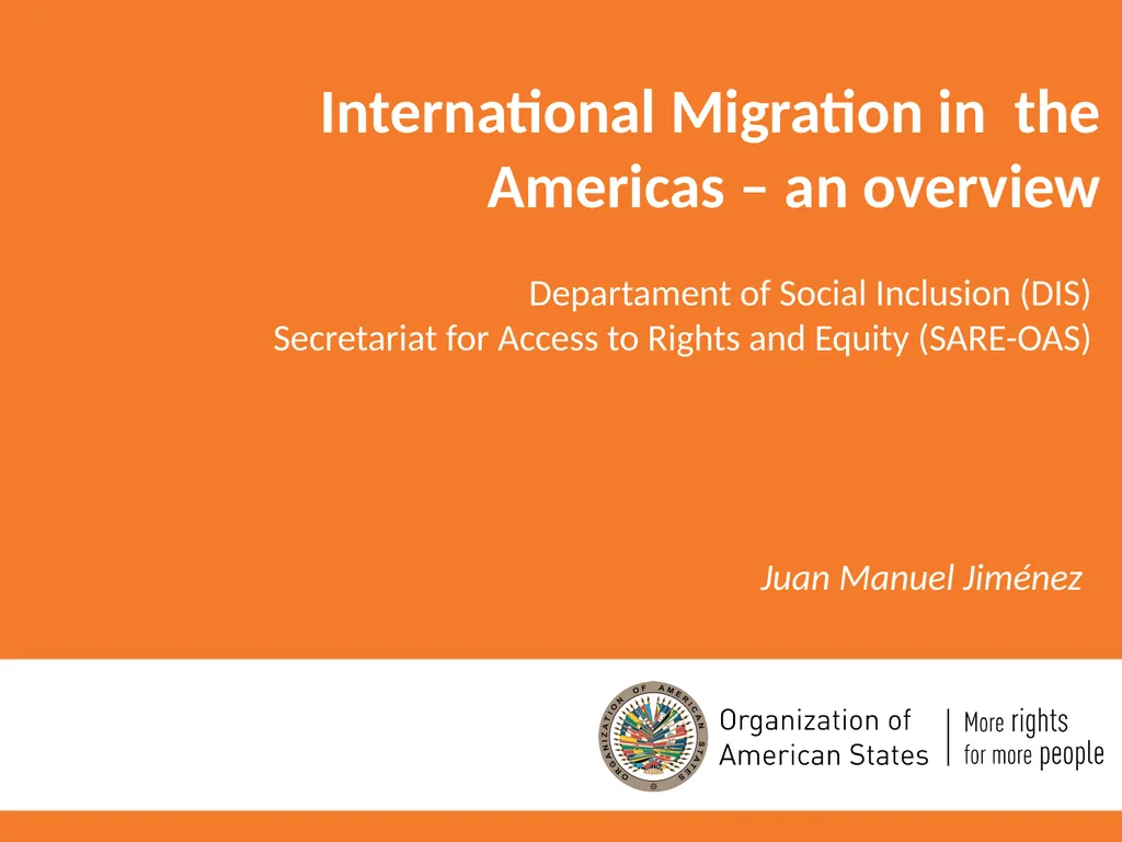 International Migration in the Americas – an - slide 1 of 14