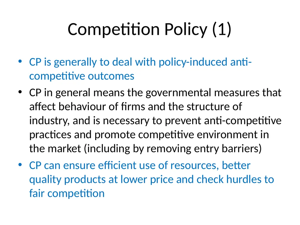 Competition Law/Policy and the Consequences for - slide 6 of 21