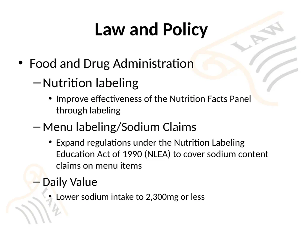 Implement Policies on Sodium Reduction What is - slide 10 of 15