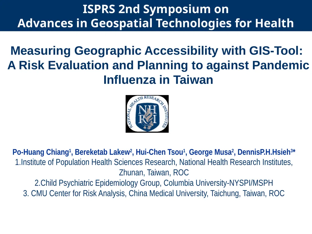 Measuring Geographic Accessibility with GIS-Tool: - slide 1 of 16