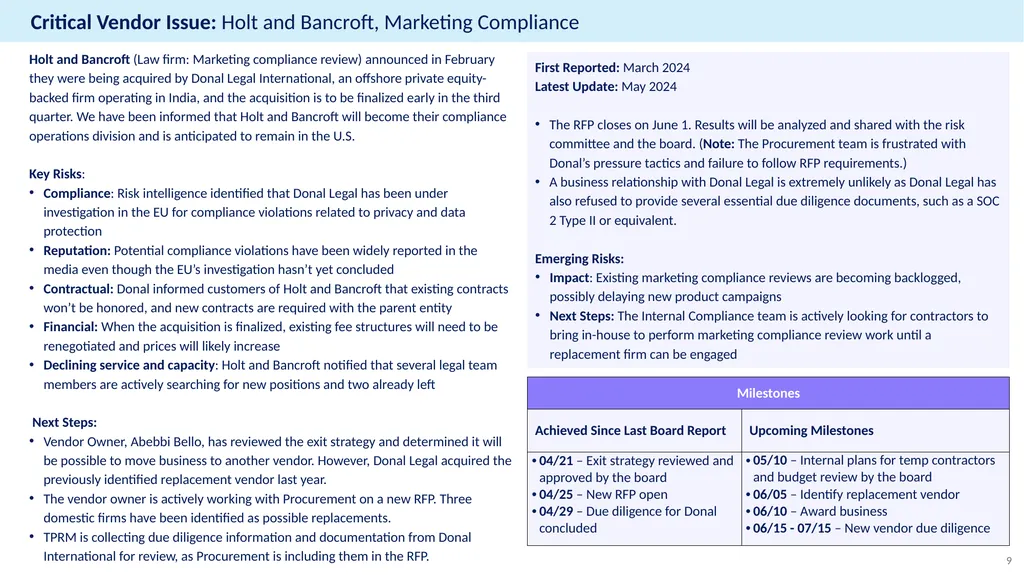 Annual Report Example Third-Party Risk Management - slide 9 of 23
