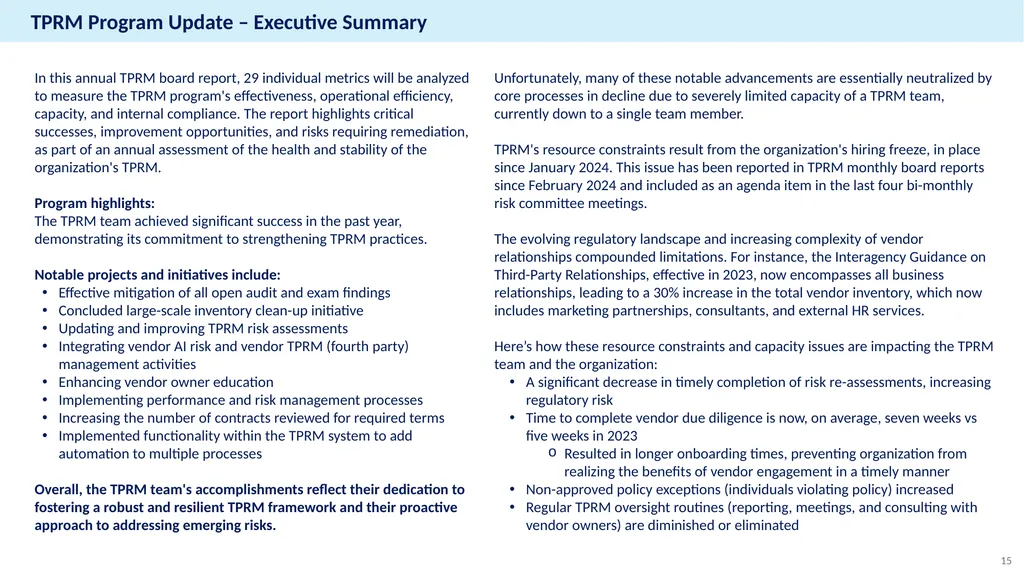 Annual Report Example Third-Party Risk Management - slide 15 of 23