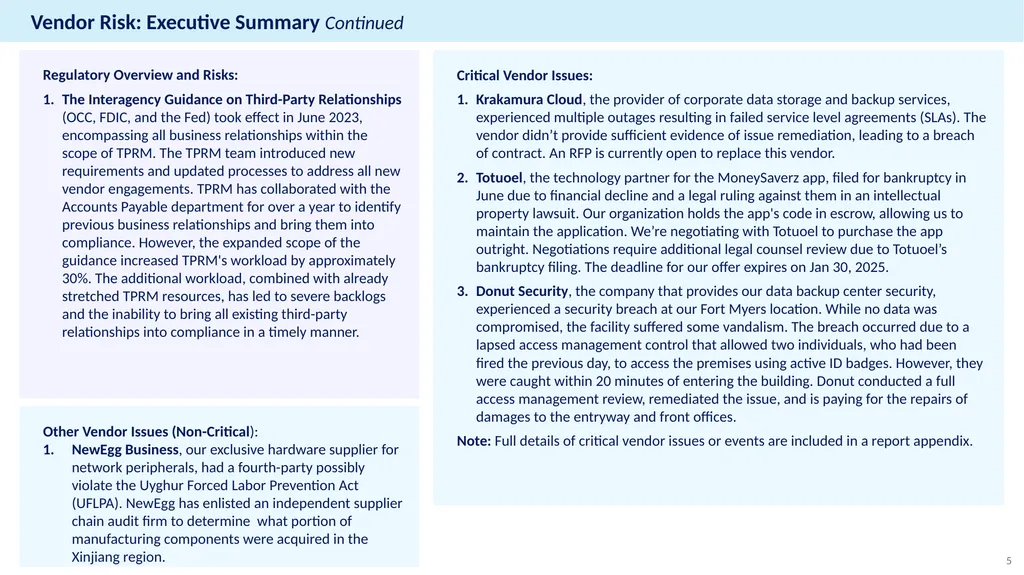 Annual Report Example Third-Party Risk Management - slide 5 of 23