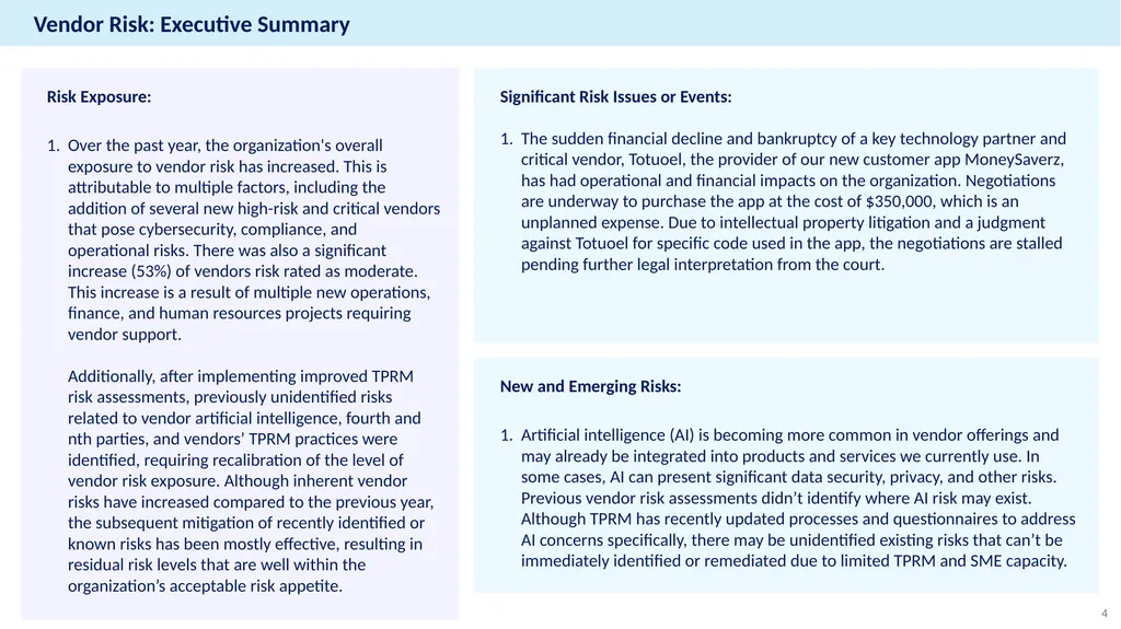 Annual Report Example Third-Party Risk Management - slide 4 of 23