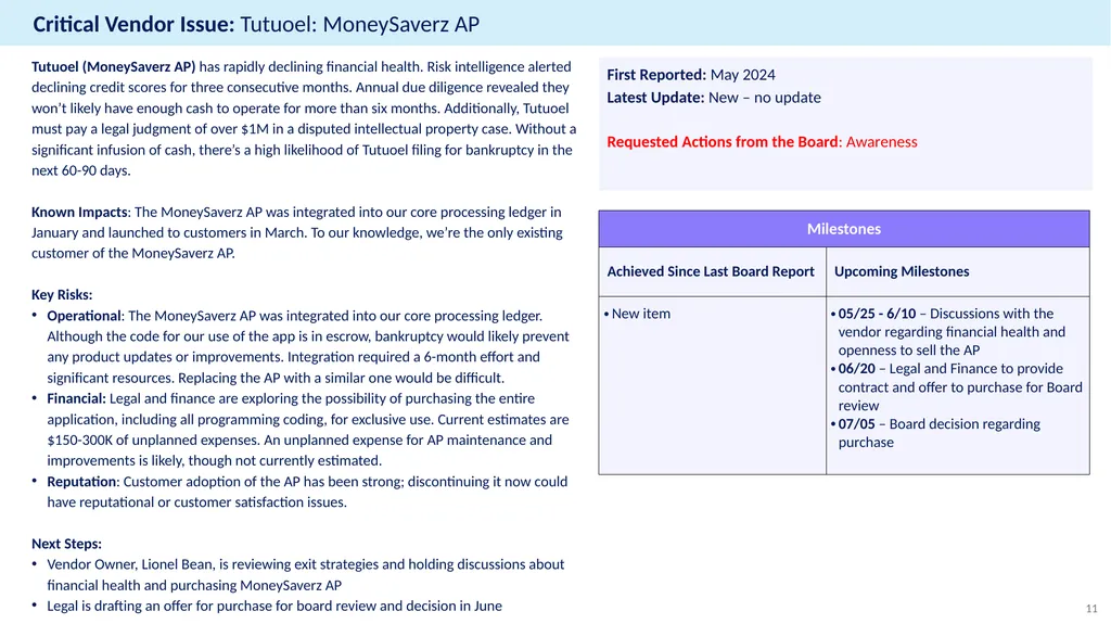 Annual Report Example Third-Party Risk Management - slide 11 of 23