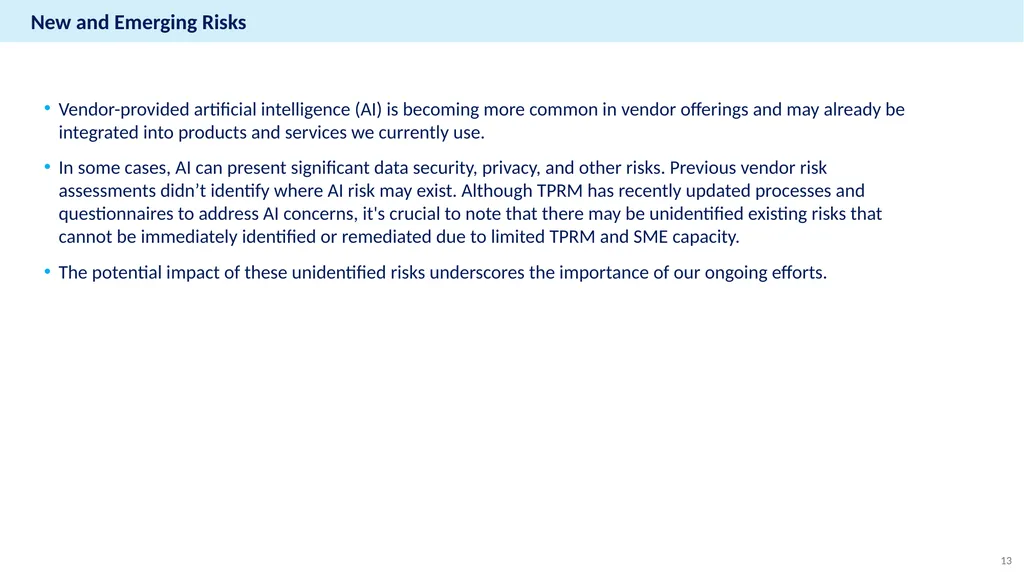 Annual Report Example Third-Party Risk Management - slide 13 of 23