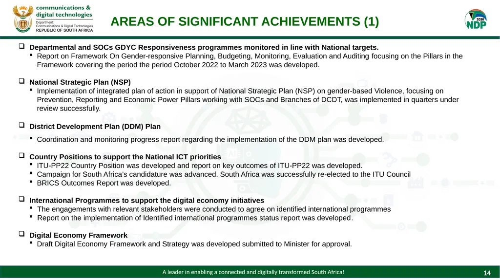 PRESENTATION TO THE PORTFOLIO COMMITTEE ON - slide 14 of 28