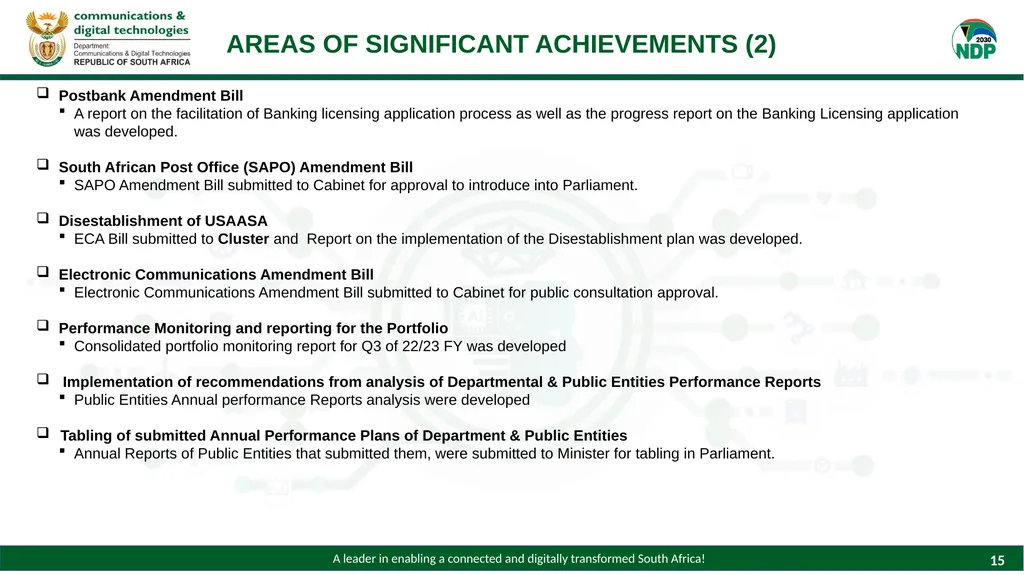 PRESENTATION TO THE PORTFOLIO COMMITTEE ON - slide 15 of 28