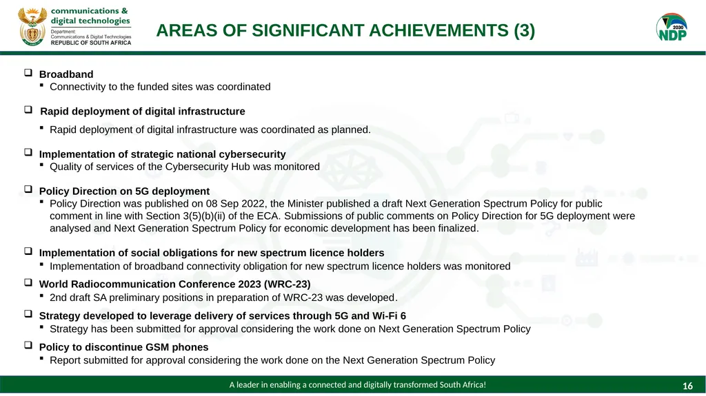 PRESENTATION TO THE PORTFOLIO COMMITTEE ON - slide 16 of 28