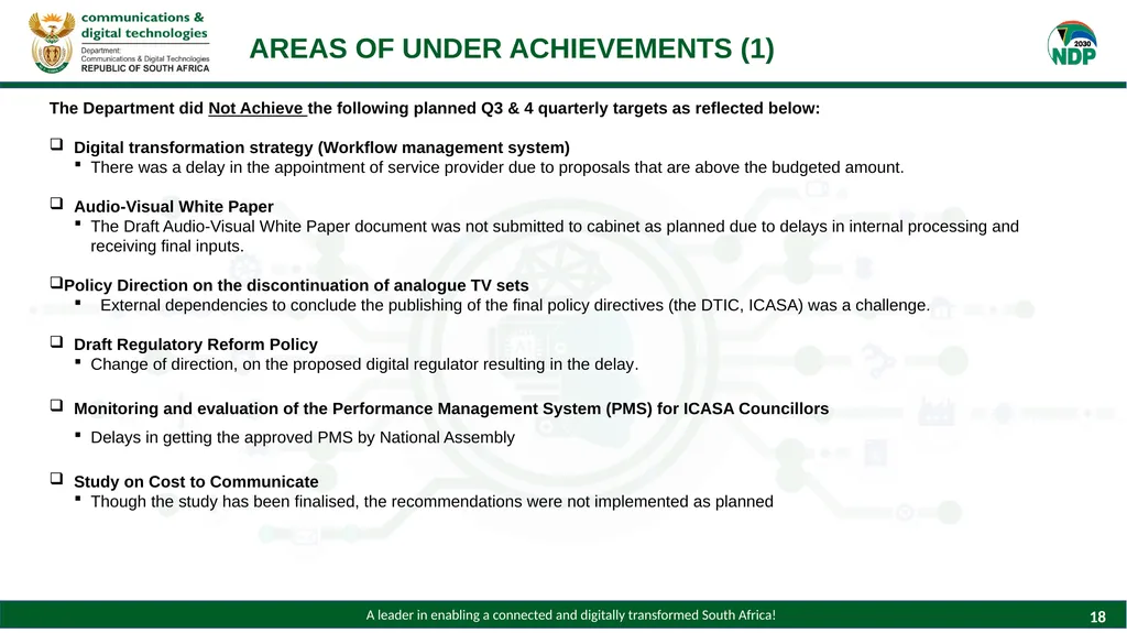 PRESENTATION TO THE PORTFOLIO COMMITTEE ON - slide 18 of 28