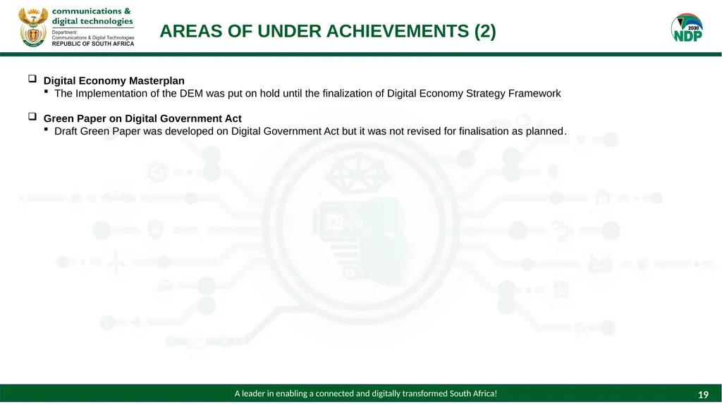 PRESENTATION TO THE PORTFOLIO COMMITTEE ON - slide 19 of 28