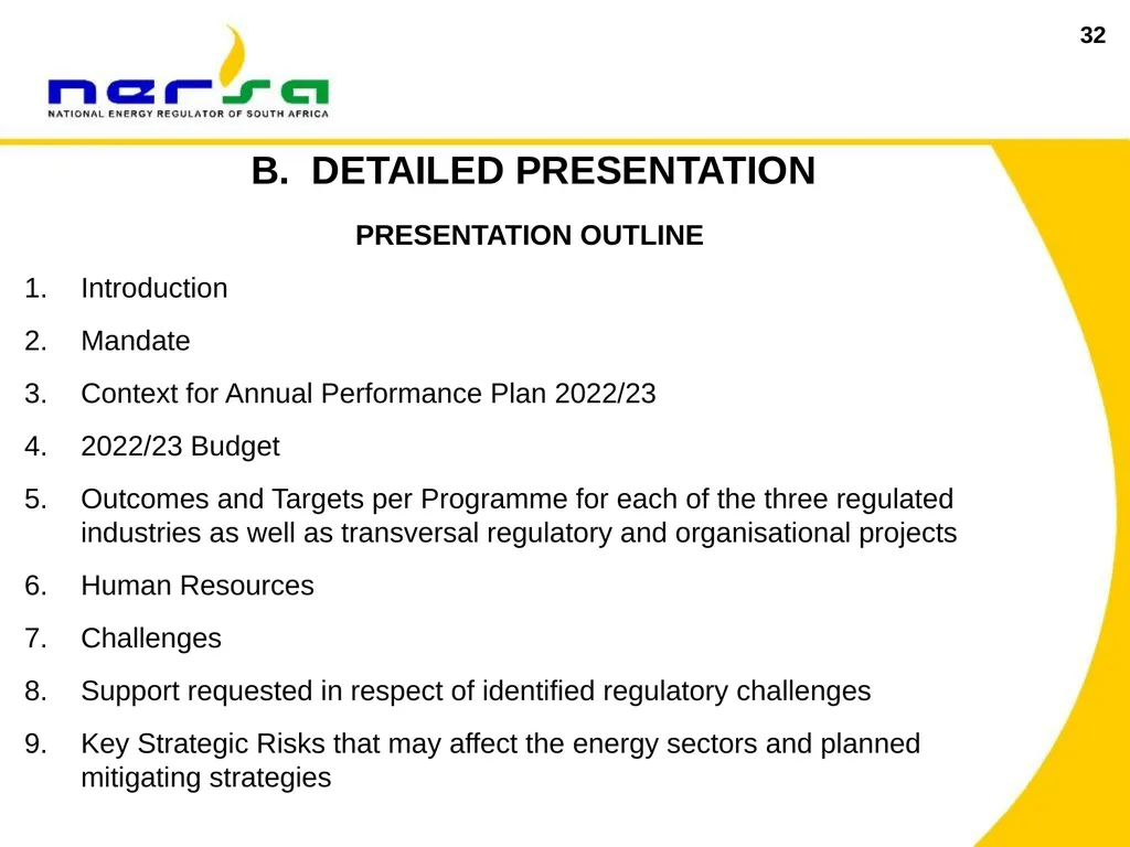 1 Presentation on NERSA’s Annual Performance Plan - slide 32 of 73