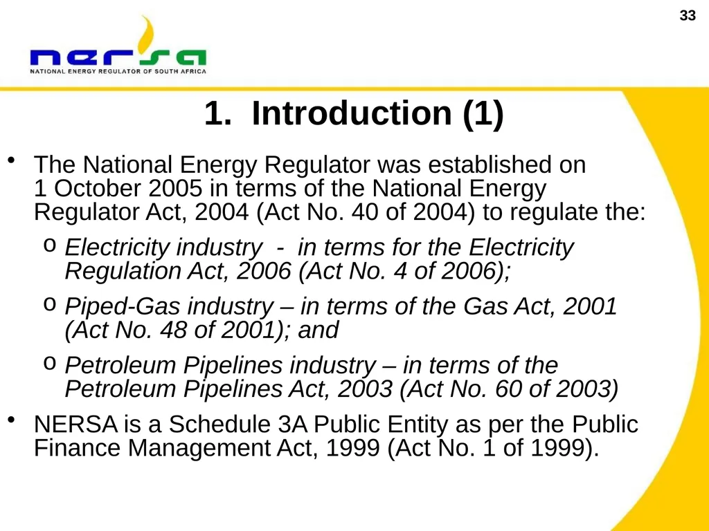 1 Presentation on NERSA’s Annual Performance Plan - slide 33 of 73