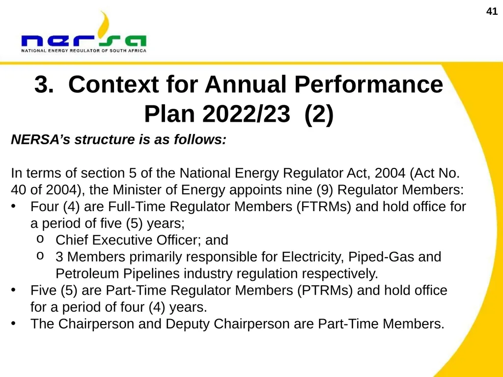 1 Presentation on NERSA’s Annual Performance Plan - slide 41 of 73