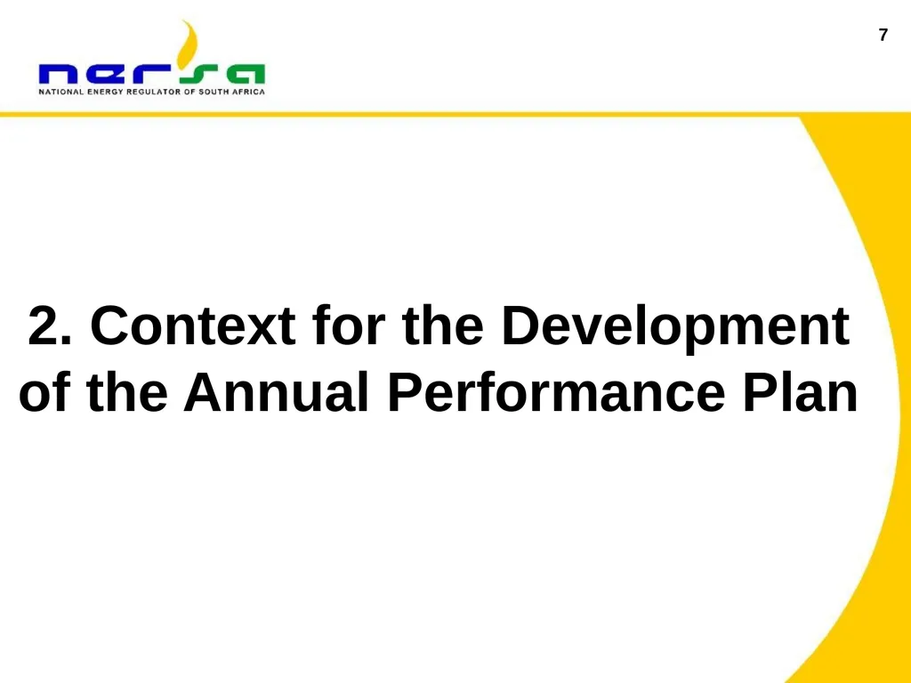 1 Presentation on NERSA’s Annual Performance Plan - slide 7 of 73