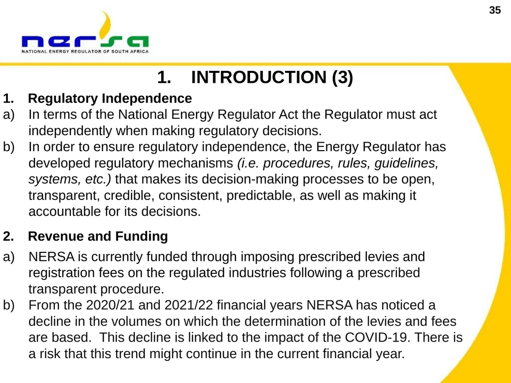 1 Presentation on NERSA’s Annual Performance Plan - slide 35 of 73