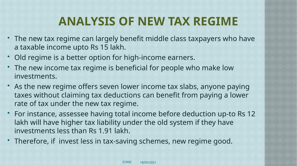 ALTERNATIVE TAX REGIME BY CMA S VENKANNA COST - slide 28 of 41