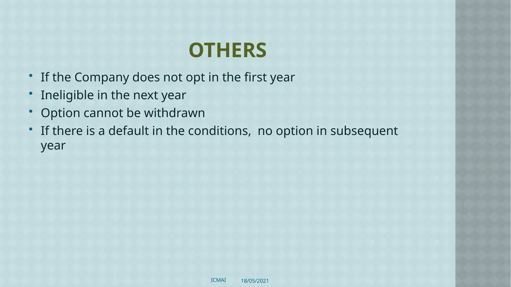 ALTERNATIVE TAX REGIME BY CMA S VENKANNA COST - slide 21 of 41