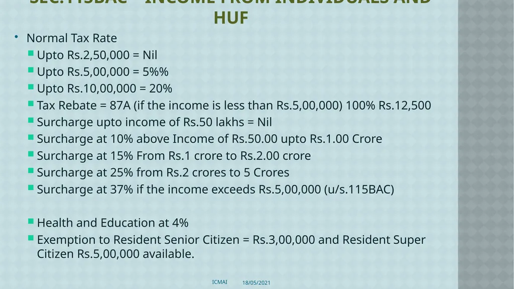ALTERNATIVE TAX REGIME BY CMA S VENKANNA COST - slide 24 of 41
