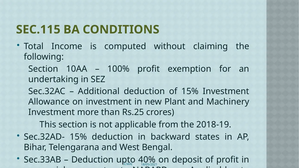 ALTERNATIVE TAX REGIME BY CMA S VENKANNA COST - slide 8 of 41